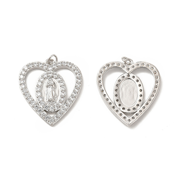 PandaHall Brass Micro Pave Cubic Zirconia Pendants, with Jump Ring, Heart with Religion Virgin Mary Charm, Platinum, 30.5x27.5x3mm, Hole..., Clear
PandaHall Brass Micro Pave Cubic Zirconia Pendants, with Jump Ring, Heart with Religion Virgin Mary Charm, Platinum, 30.5x27.5x3mm, Hole..., Clear