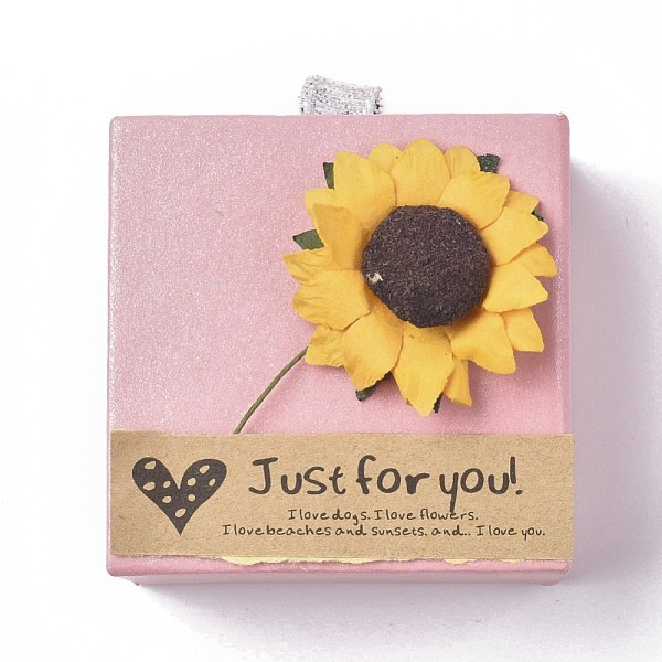 PandaHall Cardboard Jewelry Ring Box, with Paper Flower and Stickers, Square, Pink, 6.05x6.1x3.65cm Paper Square Pink
PandaHall Cardboard Jewelry Ring Box, with Paper Flower and Stickers, Square, Pink, 6.05x6.1x3.65cm Paper Square Pink