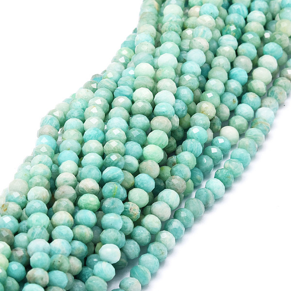PandaHall Natural Amazonite Beads Strands, Faceted, Rondelle, 5.5~6x4~4.5mm, Hole: 1mm, about 95pcs/strand, 15.59''(39.6cm) Amazonite...
PandaHall Natural Amazonite Beads Strands, Faceted, Rondelle, 5.5~6x4~4.5mm, Hole: 1mm, about 95pcs/strand, 15.59''(39.6cm) Amazonite...