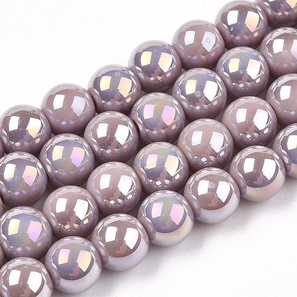 PandaHall Electroplate Opaque Glass Beads Strands, AB Color Plated, Round, Rosy Brown, 6~6.5mm, Hole: 1.4mm, about 67~70pcs/strand, 14.76...
PandaHall Electroplate Opaque Glass Beads Strands, AB Color Plated, Round, Rosy Brown, 6~6.5mm, Hole: 1.4mm, about 67~70pcs/strand, 14.76...