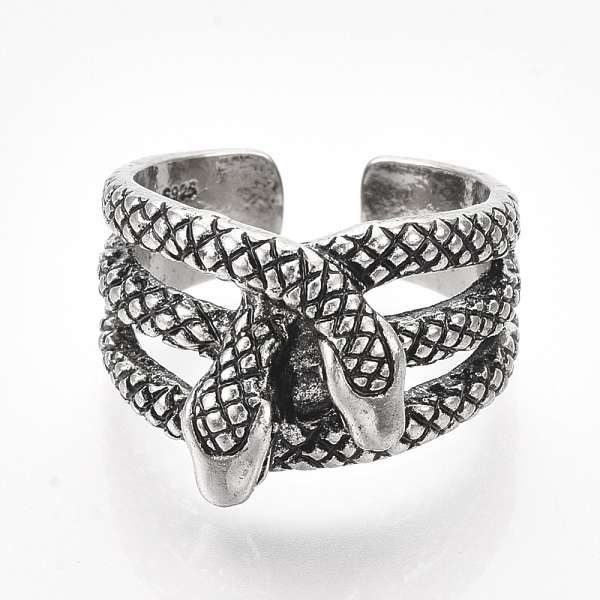 PandaHall Alloy Cuff Finger Rings, Wide Band Rings, Snake, Antique Silver, US Size 8 1/2(18.5mm) Alloy
PandaHall Alloy Cuff Finger Rings, Wide Band Rings, Snake, Antique Silver, US Size 8 1/2(18.5mm) Alloy