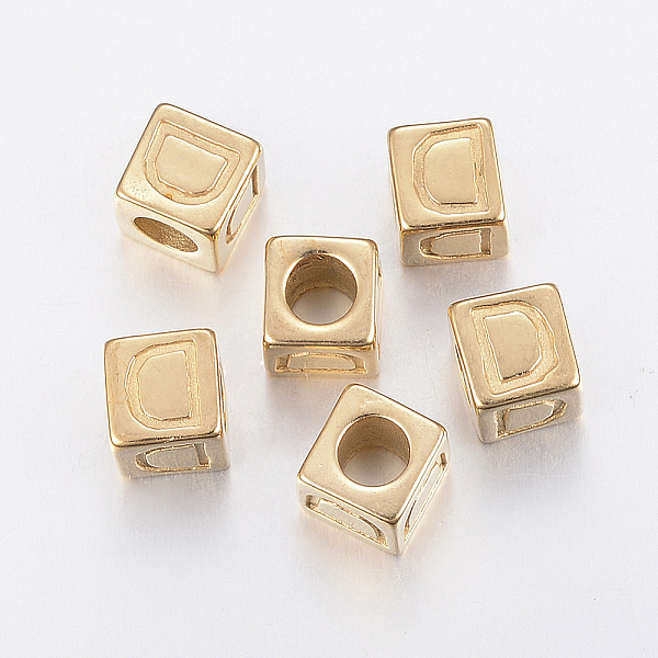PandaHall 304 Stainless Steel Large Hole Letter European Beads, Horizontal Hole, Cube with Letter.D, Golden, 8x8x8mm, Hole: 5mm 304...
PandaHall 304 Stainless Steel Large Hole Letter European Beads, Horizontal Hole, Cube with Letter.D, Golden, 8x8x8mm, Hole: 5mm 304...