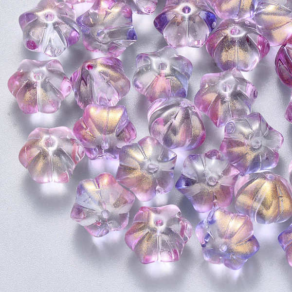 PandaHall Two Tone Transparent Spray Painted Glass Beads, with Glitter Powder, Flower, Lilac, 10.5x9.5x8mm, Hole: 1mm Glass Flower Purple
PandaHall Two Tone Transparent Spray Painted Glass Beads, with Glitter Powder, Flower, Lilac, 10.5x9.5x8mm, Hole: 1mm Glass Flower Purple