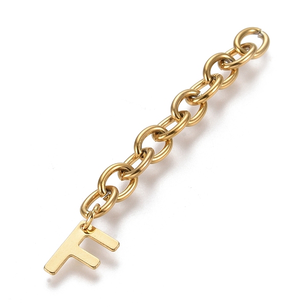 PandaHall 304 Stainless Steel Chain Extender, with Cable Chain and Letter Charms, Golden, Letter.F, 67.5mm, Link: 8x6x1.3mm, Letter F...
PandaHall 304 Stainless Steel Chain Extender, with Cable Chain and Letter Charms, Golden, Letter.F, 67.5mm, Link: 8x6x1.3mm, Letter F...