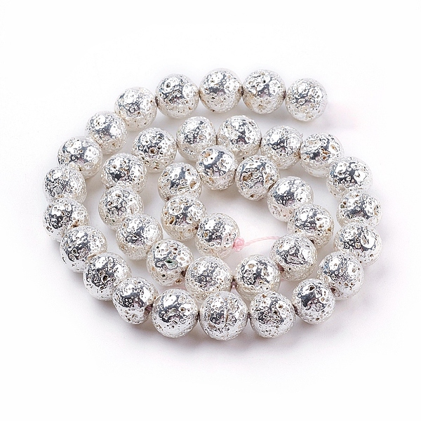 PandaHall Electroplated Natural Lava Rock Beads Strands, Round, Bumpy, Silver Plated, 10~10.5mm, Hole: 1.5mm, about 39pcs/strand, 15.35 inch...
PandaHall Electroplated Natural Lava Rock Beads Strands, Round, Bumpy, Silver Plated, 10~10.5mm, Hole: 1.5mm, about 39pcs/strand, 15.35 inch...