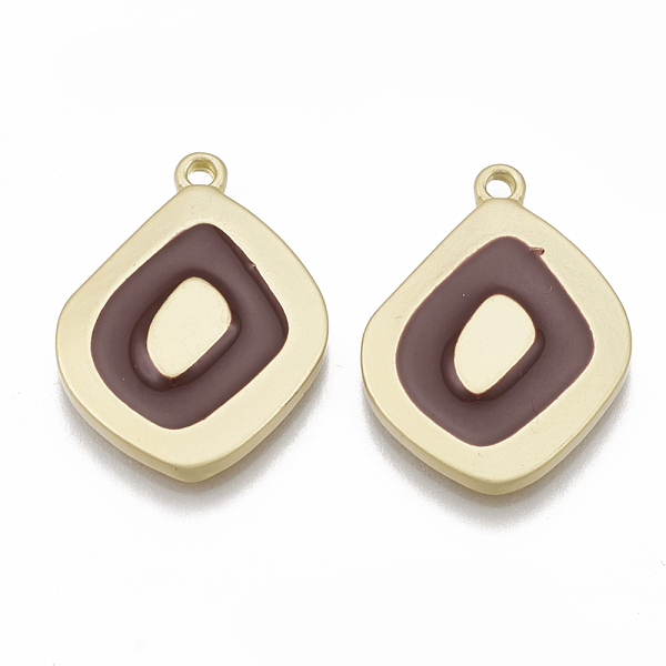 PandaHall Smooth Surface Alloy Pendants, with Enamel, Rhombus, Matte Gold Color, Coconut Brown, 25x18.5x2.5mm, Hole: 1.2mm Alloy+Enamel...
PandaHall Smooth Surface Alloy Pendants, with Enamel, Rhombus, Matte Gold Color, Coconut Brown, 25x18.5x2.5mm, Hole: 1.2mm Alloy+Enamel...