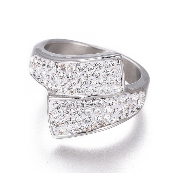 PandaHall 304 Stainless Steel Finger Rings, with Polymer Clay Rhinestone, Stainless Steel Color, Size 6~9, 16~19mm Stainless..., Clear
PandaHall 304 Stainless Steel Finger Rings, with Polymer Clay Rhinestone, Stainless Steel Color, Size 6~9, 16~19mm Stainless..., Clear