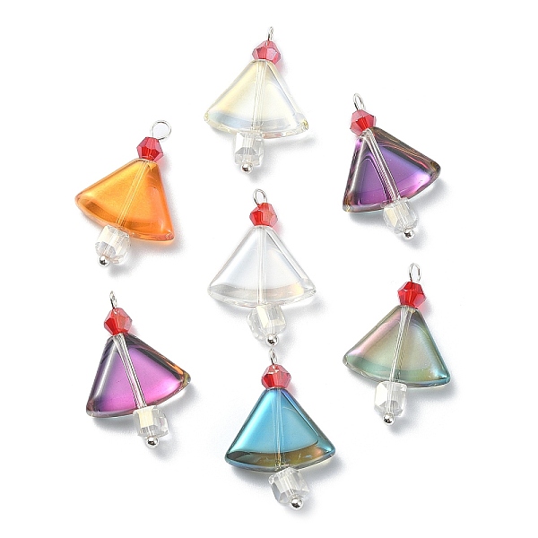 PandaHall Electroplate Transparent Glass Beaded Pendents, with Silver Brass Findings, Triangle Charms, Mixed Color, 25x16x5mm, Hole: 2mm..., Multicolor
PandaHall Electroplate Transparent Glass Beaded Pendents, with Silver Brass Findings, Triangle Charms, Mixed Color, 25x16x5mm, Hole: 2mm..., Multicolor