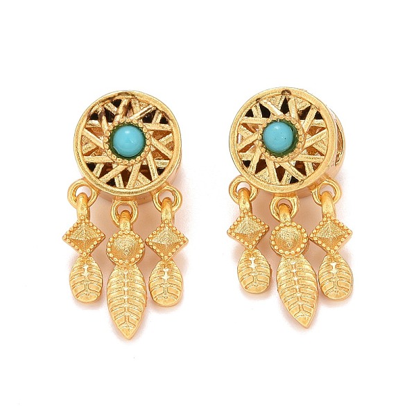 PandaHall Alloy European Beads, with Synthetic Turquoise, Large Hole Beads, Long-Lasting Plated, Cadmium Free & Lead Free, Flat Round with...
PandaHall Alloy European Beads, with Synthetic Turquoise, Large Hole Beads, Long-Lasting Plated, Cadmium Free & Lead Free, Flat Round with...