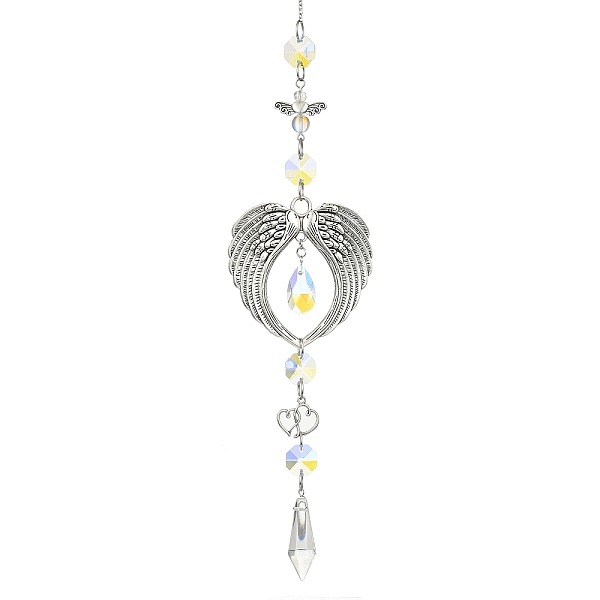 PandaHall Glass Cone & Alloy Wing Big Pendant Decorations, with Glass Beads and 304 Stainless Steel Cable Chains, for Home Decorations..., White
PandaHall Glass Cone & Alloy Wing Big Pendant Decorations, with Glass Beads and 304 Stainless Steel Cable Chains, for Home Decorations..., White