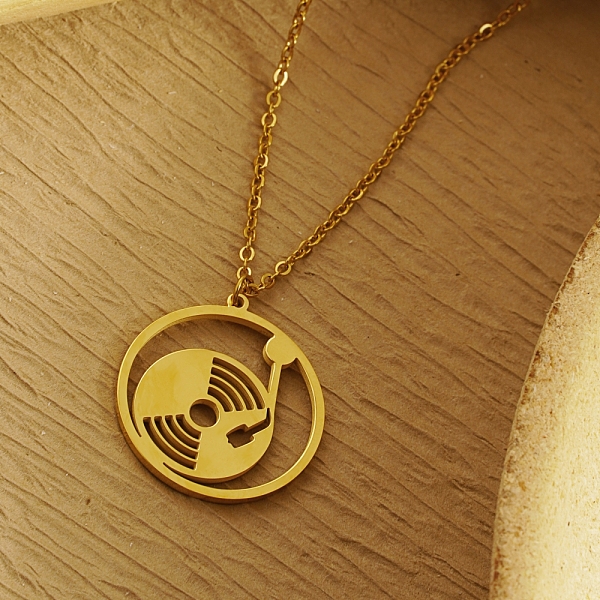 PandaHall Phonograph Pendant Necklace, Stainless Steel Cable Chain Necklaces Other
PandaHall Phonograph Pendant Necklace, Stainless Steel Cable Chain Necklaces Other