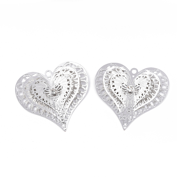 PandaHall Brass Pendants, with Crystal Rhinestone, Heart, Platinum, 26.5x23.5x6.5mm, Hole: 1.5mm Brass+Rhinestone Heart
PandaHall Brass Pendants, with Crystal Rhinestone, Heart, Platinum, 26.5x23.5x6.5mm, Hole: 1.5mm Brass+Rhinestone Heart