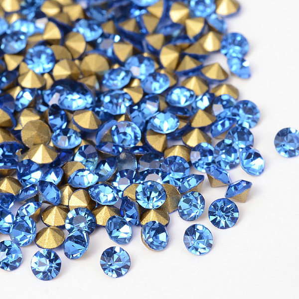 PandaHall Back Plated Grade A Diamond Glass Pointed Rhinestone, Light Sapphire, 1.9~2mm, about 1440pcs/bag Glass Rhinestone Diamond Blue
PandaHall Back Plated Grade A Diamond Glass Pointed Rhinestone, Light Sapphire, 1.9~2mm, about 1440pcs/bag Glass Rhinestone Diamond Blue