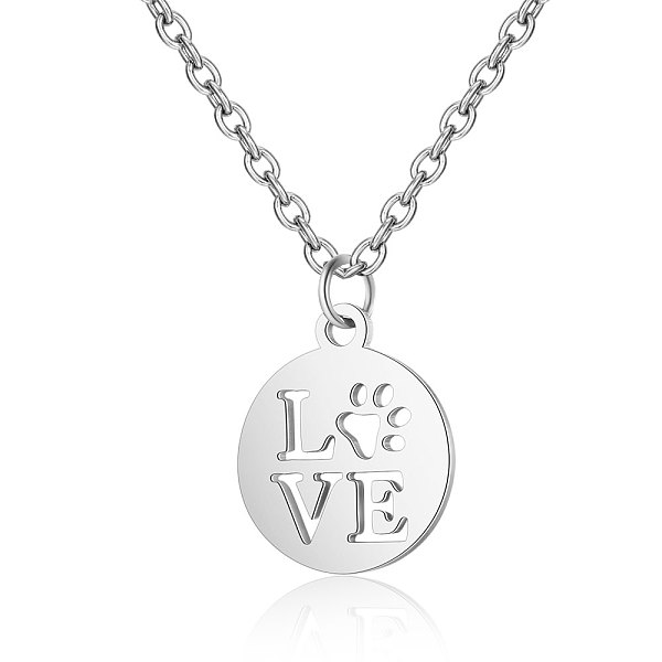 PandaHall 201 Stainless Steel Pendants Necklaces, Flat Round with Word Love, Stainless Steel Color, 16.3 inch(40cm)x1mm 201 Stainless Steel
PandaHall 201 Stainless Steel Pendants Necklaces, Flat Round with Word Love, Stainless Steel Color, 16.3 inch(40cm)x1mm 201 Stainless Steel
