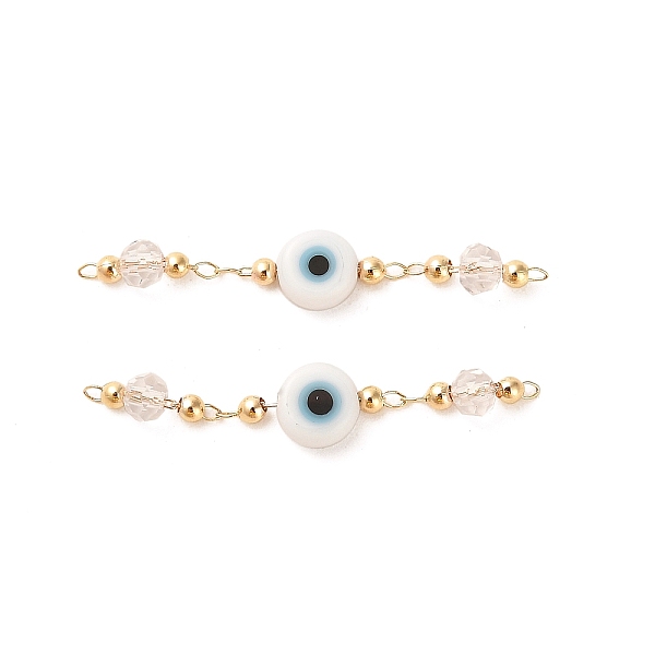 PandaHall Handmade Evil Eye Lampwork with Glass Handmade Beaded Links Connectors, with Rack Plating Real 18K Gold Plated Brass Findings..., White
PandaHall Handmade Evil Eye Lampwork with Glass Handmade Beaded Links Connectors, with Rack Plating Real 18K Gold Plated Brass Findings..., White