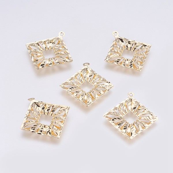 PandaHall Brass Pendants, Long-Lasting Plated, Rhombus, Nickel Free, Real 18K Gold Plated, 35.5x32x3mm, Hole: 1.8mm Brass Rhombus
PandaHall Brass Pendants, Long-Lasting Plated, Rhombus, Nickel Free, Real 18K Gold Plated, 35.5x32x3mm, Hole: 1.8mm Brass Rhombus