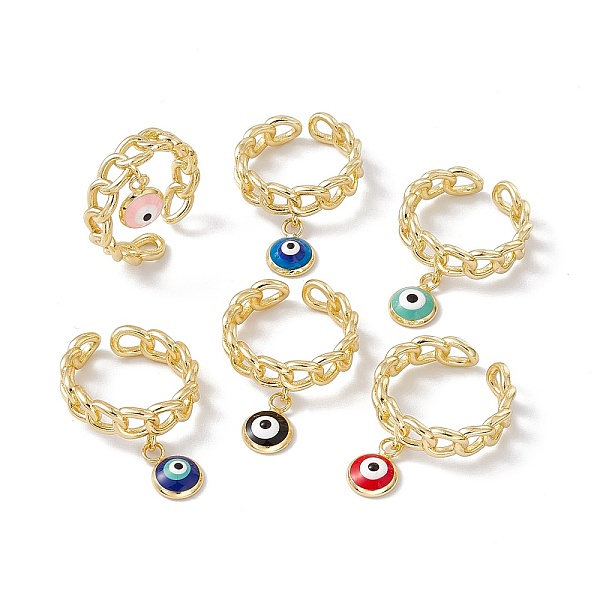 PandaHall Enamel Evil Eye Charm Open Cuff Ring with Enamel, Real 18K Gold Plated Brass Jewelry for Women, Lead Free & Cadmium Free, Mixed..., Multicolor
PandaHall Enamel Evil Eye Charm Open Cuff Ring with Enamel, Real 18K Gold Plated Brass Jewelry for Women, Lead Free & Cadmium Free, Mixed..., Multicolor