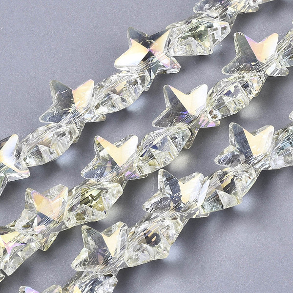 PandaHall Electroplate Glass Beads Strands, Star, Rainbow Plated, 9.5x10x5.5mm, Hole: 0.9mm, about 103pcs/strand, 25.20 inch(64cm) Glass...
PandaHall Electroplate Glass Beads Strands, Star, Rainbow Plated, 9.5x10x5.5mm, Hole: 0.9mm, about 103pcs/strand, 25.20 inch(64cm) Glass...