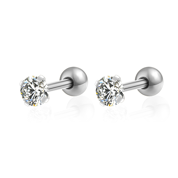 PandaHall Stainless Steel Ear False Plugs, 4mm Clear Cubic Zirconia Stud Earrings for Women, Platinum Stainless Steel
PandaHall Stainless Steel Ear False Plugs, 4mm Clear Cubic Zirconia Stud Earrings for Women, Platinum Stainless Steel