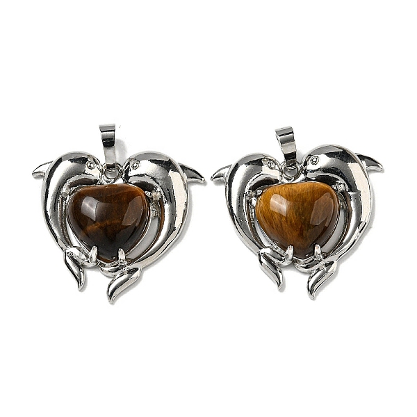 PandaHall Natural Tiger Eye Heart Pendants, Rack Plating Brass Dolphin Charms, Platinum, Cadmium Free & Lead Free, 29x32.5x8.5mm, Hole...
PandaHall Natural Tiger Eye Heart Pendants, Rack Plating Brass Dolphin Charms, Platinum, Cadmium Free & Lead Free, 29x32.5x8.5mm, Hole...