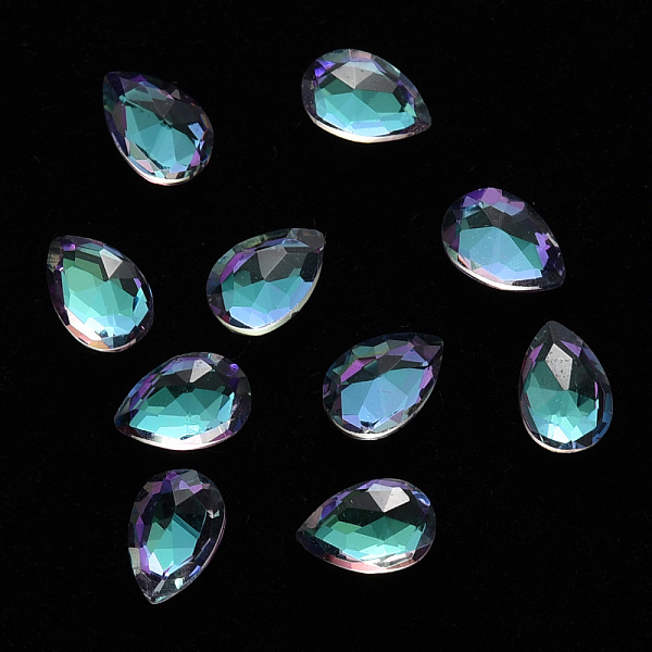 PandaHall Teardrop Transparent Glass Cabochons, Nail Art Decoration Accessories, Faceted, Colorful, 6x4x2.5mm Glass Teardrop 
PandaHall Teardrop Transparent Glass Cabochons, Nail Art Decoration Accessories, Faceted, Colorful, 6x4x2.5mm Glass Teardrop