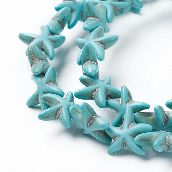 PandaHall Synthetic Turquoise Beads Strands, Dyed, Starfish/Sea Stars, Turquoise, 13.5~14x13.5~14x4.5mm, Hole: 1mm, about 36~40pcs/strand..., Green
PandaHall Synthetic Turquoise Beads Strands, Dyed, Starfish/Sea Stars, Turquoise, 13.5~14x13.5~14x4.5mm, Hole: 1mm, about 36~40pcs/strand..., Green
