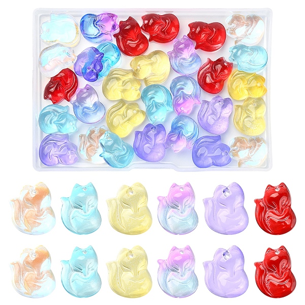 PandaHall 30Pcs 6 Colors Transparent Spray Painted Glass Pendants, Fox, Mixed Color, 18x14x7mm, Hole: 1mm, 5pcs/color Glass Fox Multicolor
PandaHall 30Pcs 6 Colors Transparent Spray Painted Glass Pendants, Fox, Mixed Color, 18x14x7mm, Hole: 1mm, 5pcs/color Glass Fox Multicolor