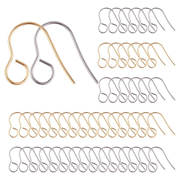 PandaHall 100Pcs 2 Colors 316 Surgical Stainless Steel Earring Hooks, Ear Wire, with Horizontal Loops, Golden & Stainless Steel Color...
PandaHall 100Pcs 2 Colors 316 Surgical Stainless Steel Earring Hooks, Ear Wire, with Horizontal Loops, Golden & Stainless Steel Color...