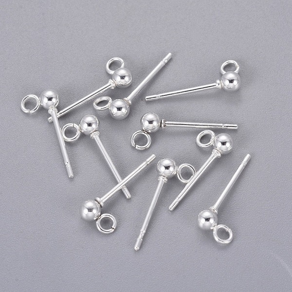 PandaHall 304 Stainless Steel Ball Stud Earrings Findings, with Loop, Round, Silver Color Plated, 13.5~15x5.5mm, Hole: 1.6mm, Pin: 0.7mm 304...
PandaHall 304 Stainless Steel Ball Stud Earrings Findings, with Loop, Round, Silver Color Plated, 13.5~15x5.5mm, Hole: 1.6mm, Pin: 0.7mm 304...