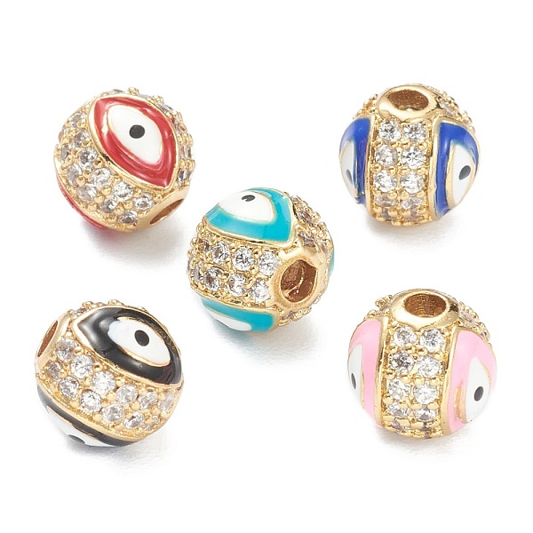 PandaHall Brass Micro Pave Cubic Zirconia Charms, with Enamel, Long-Lasting Plated, Flat Round with Evil Eye, Real 18K Gold Plated , Mixed..., Multicolor
PandaHall Brass Micro Pave Cubic Zirconia Charms, with Enamel, Long-Lasting Plated, Flat Round with Evil Eye, Real 18K Gold Plated , Mixed..., Multicolor