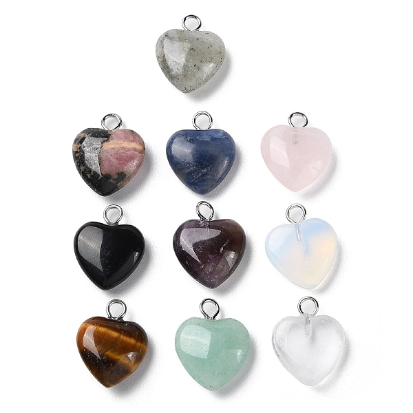 PandaHall Natural & Synthetic Mixed Gemstone Pendants, Heart Charms with Platinum Plated Brass Loops, 14.8~15x12x4.1~4.6mm, Hole: 2mm Mixed...
PandaHall Natural & Synthetic Mixed Gemstone Pendants, Heart Charms with Platinum Plated Brass Loops, 14.8~15x12x4.1~4.6mm, Hole: 2mm Mixed...