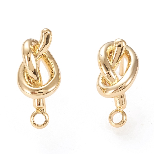 PandaHall Brass Stud Earring Findings, with Loop, Long-Lasting Plated, Knot, Real 18K Gold Plated, 15.5~17x5.5~7mm, Hole: 1.4mm, Pin: 0.9mm...
PandaHall Brass Stud Earring Findings, with Loop, Long-Lasting Plated, Knot, Real 18K Gold Plated, 15.5~17x5.5~7mm, Hole: 1.4mm, Pin: 0.9mm...