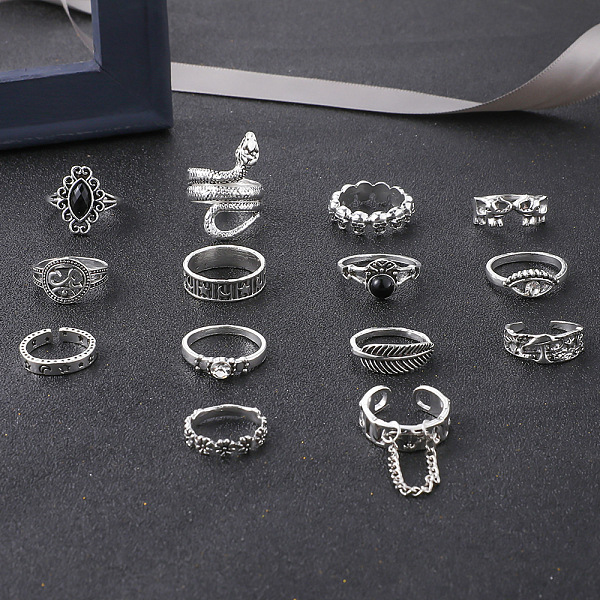 PandaHall 14Pcs 14 Style Rhombus & Eye & Snake & Elephant & Feather & Yoga Theme Rhinestone Finger Rings Set, Alloy Jewelry for Women...
PandaHall 14Pcs 14 Style Rhombus & Eye & Snake & Elephant & Feather & Yoga Theme Rhinestone Finger Rings Set, Alloy Jewelry for Women...
