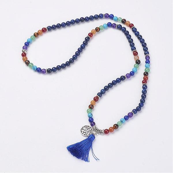 PandaHall Natural Gemstone Beads Necklaces, with Polyester Tassel and Alloy Findings, 29.1 inch(74cm) Lapis Lazuli Blue
PandaHall Natural Gemstone Beads Necklaces, with Polyester Tassel and Alloy Findings, 29.1 inch(74cm) Lapis Lazuli Blue