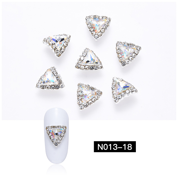 PandaHall K9 Glass Rhinestone Cabochons, with Platinum Plated Alloy Tray Settings, Nail Art Decoration Accessories, Triangle, Crystal..., Clear
PandaHall K9 Glass Rhinestone Cabochons, with Platinum Plated Alloy Tray Settings, Nail Art Decoration Accessories, Triangle, Crystal..., Clear