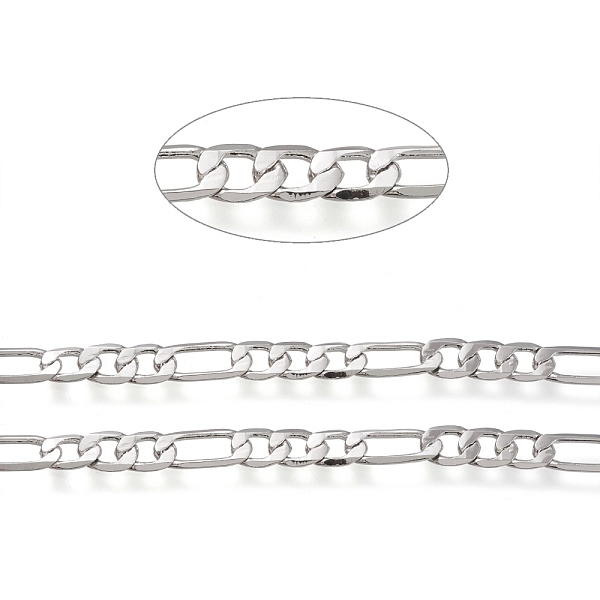PandaHall Brass Curb Chains, Figaro Chains, Soldered, Long-Lasting Plated, with Spool, Real Platinum Plated, Links: 8x5.5x1mm and 13x5x1mm...
PandaHall Brass Curb Chains, Figaro Chains, Soldered, Long-Lasting Plated, with Spool, Real Platinum Plated, Links: 8x5.5x1mm and 13x5x1mm...