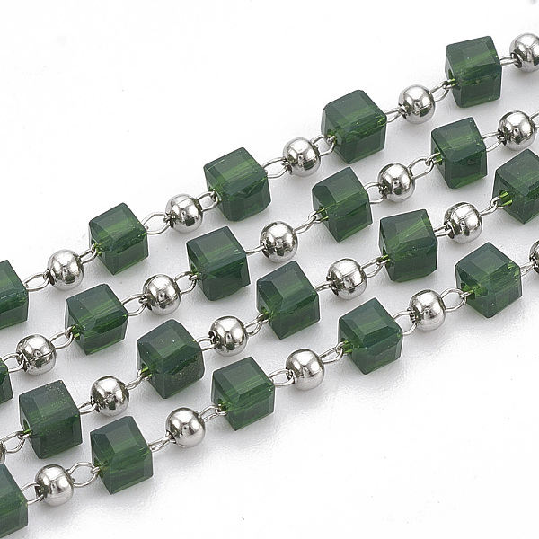 PandaHall Handmade Glass Beaded Chains, Soldered, with Spool, 304 Stainless Steel Findings and Iron Beads, Cube, Stainless Steel Color, Dark...
PandaHall Handmade Glass Beaded Chains, Soldered, with Spool, 304 Stainless Steel Findings and Iron Beads, Cube, Stainless Steel Color, Dark...