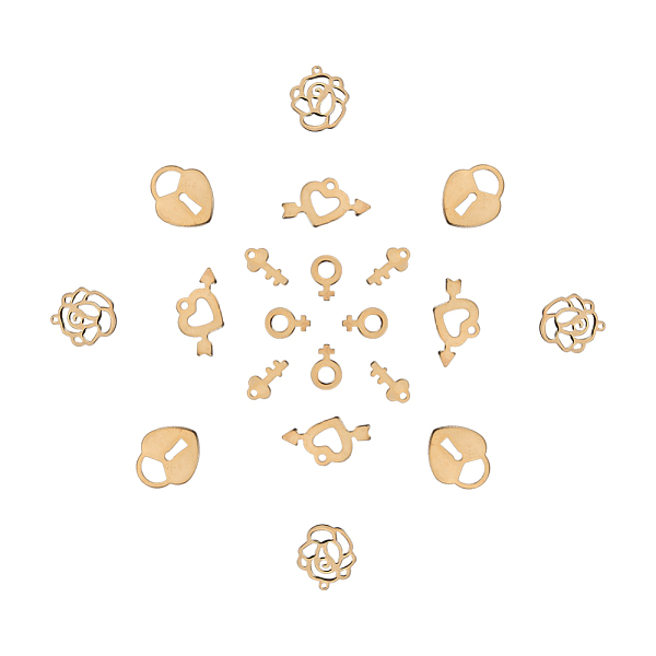 PandaHall 304 Stainless Steel Pendants Set, Love Theme, Mixed Shapes, Golden, 11~18x7~20x0.8~1.5mm, Hole: 0.9~7mm, 30pcs/set 304 Stainless...
PandaHall 304 Stainless Steel Pendants Set, Love Theme, Mixed Shapes, Golden, 11~18x7~20x0.8~1.5mm, Hole: 0.9~7mm, 30pcs/set 304 Stainless...