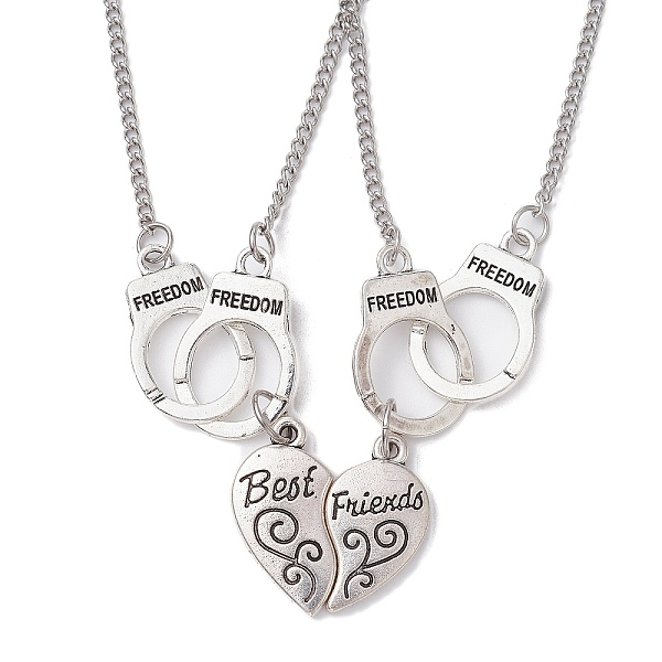 PandaHall 2Pcs 2 Style Heart & Handcuffs Alloy Pendant Necklaces Set, Matching Couple Necklacel with 304 Stainless Steel Chains for Friends...
PandaHall 2Pcs 2 Style Heart & Handcuffs Alloy Pendant Necklaces Set, Matching Couple Necklacel with 304 Stainless Steel Chains for Friends...