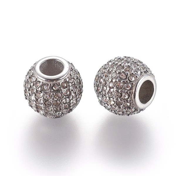 PandaHall 304 Stainless Steel European Beads, Large Hole Beads, with Rhinestone, Rondelle, Crystal, Stainless Steel Color, 11x10mm, Hole..., Clear
PandaHall 304 Stainless Steel European Beads, Large Hole Beads, with Rhinestone, Rondelle, Crystal, Stainless Steel Color, 11x10mm, Hole..., Clear