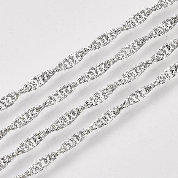 PandaHall Soldered Brass Covered Iron Singapore Chains, Water Wave Chains, with Spool, Platinum, 2x1x0.2mm, about 328.08 Feet(100m)/roll...
PandaHall Soldered Brass Covered Iron Singapore Chains, Water Wave Chains, with Spool, Platinum, 2x1x0.2mm, about 328.08 Feet(100m)/roll...