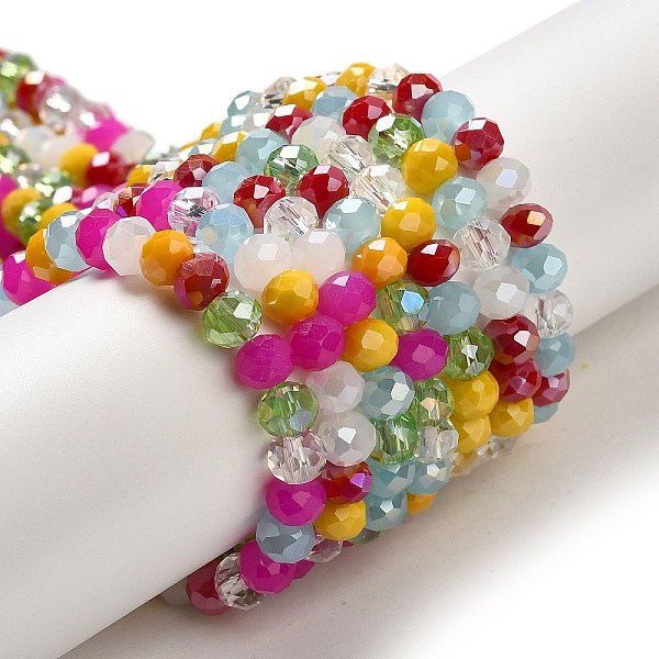 PandaHall Glass Beads Strands, Faceted, Rondelle, Mixed Color, 6x5mm, Hole: 1mm, about 85~88pcs/strand, 16.1~16.5 inch(41~42cm) Glass..., Multicolor
PandaHall Glass Beads Strands, Faceted, Rondelle, Mixed Color, 6x5mm, Hole: 1mm, about 85~88pcs/strand, 16.1~16.5 inch(41~42cm) Glass..., Multicolor