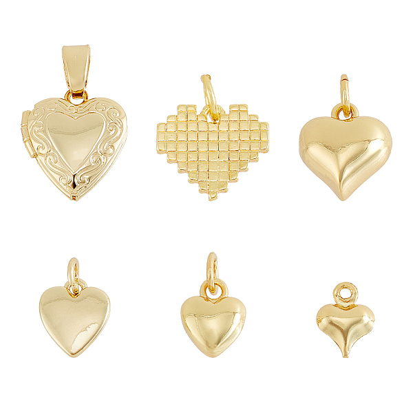 PandaHall HOBBIESAY 24Pcs 6 Style Brass Pendants, Long-Lasting Plated, Heart, Real 18K Gold Plated, 8.5~15x6.5~13x1~4.5mm, Hole: 1~5.5mm...
PandaHall HOBBIESAY 24Pcs 6 Style Brass Pendants, Long-Lasting Plated, Heart, Real 18K Gold Plated, 8.5~15x6.5~13x1~4.5mm, Hole: 1~5.5mm...