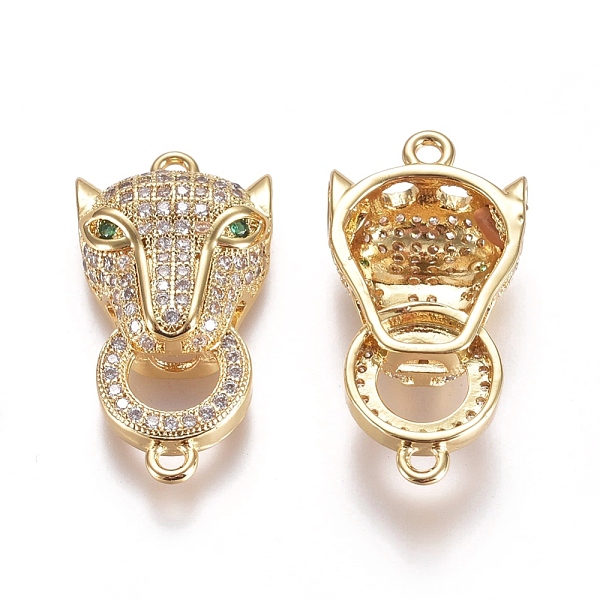 PandaHall Brass Micro Pave Cubic Zirconia Links connectors, Leopard Head, Clear, Golden, 29x14.6x6.5mm, Hole: 1.6mm Brass+Cubic Zirconia...
PandaHall Brass Micro Pave Cubic Zirconia Links connectors, Leopard Head, Clear, Golden, 29x14.6x6.5mm, Hole: 1.6mm Brass+Cubic Zirconia...