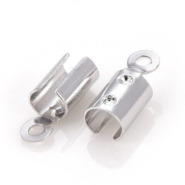 PandaHall Brass Folding Crimp Ends, Fold Over Crimp Cord Ends, Platinum, 8x3~3.5mm, Hole: 1mm, Inner Diameter: 3mm Brass 
PandaHall Brass Folding Crimp Ends, Fold Over Crimp Cord Ends, Platinum, 8x3~3.5mm, Hole: 1mm, Inner Diameter: 3mm Brass