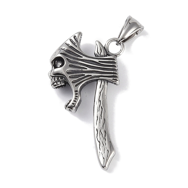 PandaHall Viking 316 Surgical Stainless Steel Pendants, Axe with Skull Charm, Antique Silver, 44x23.5x7.5mm, Hole: 8.5x4.5mm 316 Surgical...
PandaHall Viking 316 Surgical Stainless Steel Pendants, Axe with Skull Charm, Antique Silver, 44x23.5x7.5mm, Hole: 8.5x4.5mm 316 Surgical...
