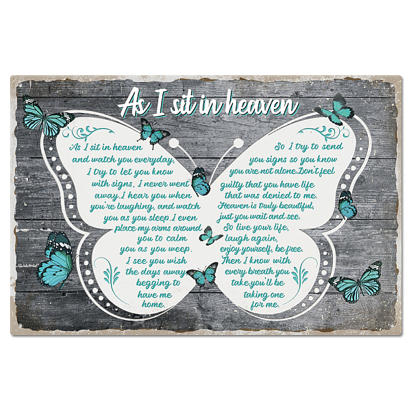 PandaHall GLOBLELAND "As I Sit In Heaven" Vintage Butterfly Metal Tin Sign Plaque Poster 812inch Retro Metal Wall Decorative Tin Signs for...
PandaHall GLOBLELAND "As I Sit In Heaven" Vintage Butterfly Metal Tin Sign Plaque Poster 812inch Retro Metal Wall Decorative Tin Signs for...