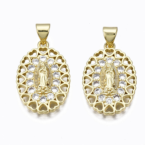 PandaHall Brass Micro Pave clear Cubic Zirconia Pendants, Nickel free, Oval, Real 16K Gold Plated, 22x15x3mm, Hole: 3x5mm Brass+Cubic...
PandaHall Brass Micro Pave clear Cubic Zirconia Pendants, Nickel free, Oval, Real 16K Gold Plated, 22x15x3mm, Hole: 3x5mm Brass+Cubic...