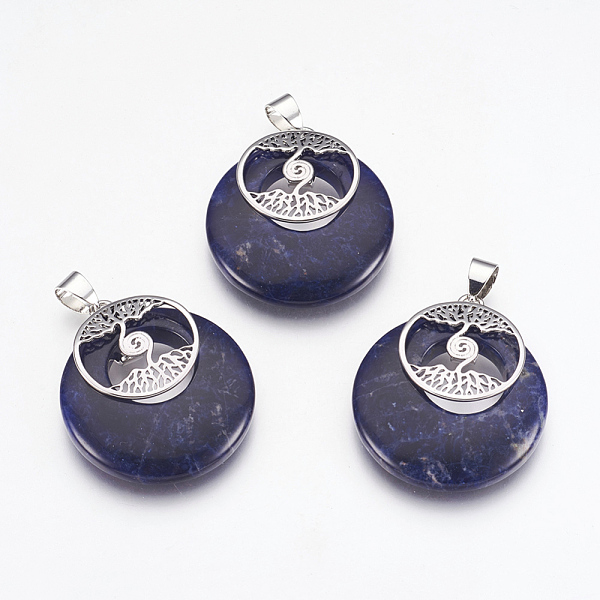 PandaHall Natural Sodalite Pendants, with Platinum Tone Brass Findings, Flat Round with Tree of Life, 32x28x6mm, Hole: 4x5mm Sodalite Flat..., Blue
PandaHall Natural Sodalite Pendants, with Platinum Tone Brass Findings, Flat Round with Tree of Life, 32x28x6mm, Hole: 4x5mm Sodalite Flat..., Blue