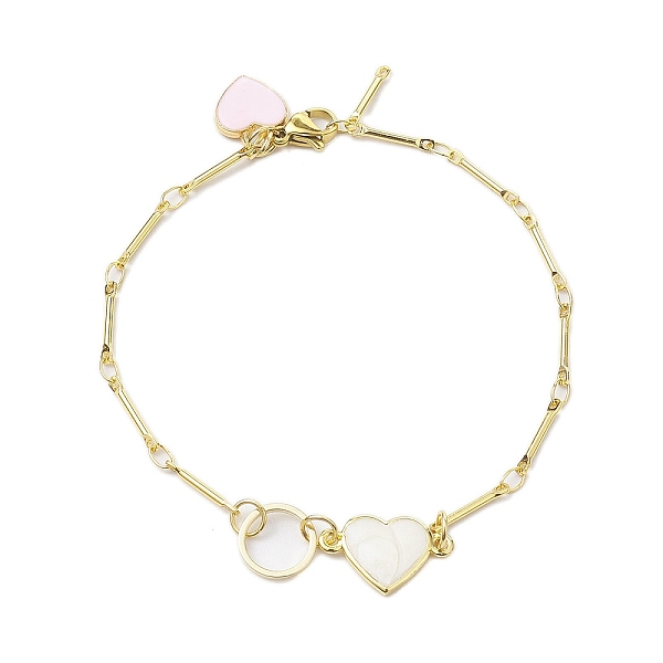 PandaHall Peach Heart Alloy Enamel Link Bracelets, Brass Bar Link Chain Bracelets for Women, Golden, 8-1/4 inch(21cm) Brass Heart
PandaHall Peach Heart Alloy Enamel Link Bracelets, Brass Bar Link Chain Bracelets for Women, Golden, 8-1/4 inch(21cm) Brass Heart